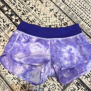 Lululemon Lavender tye dye speed short size 2
